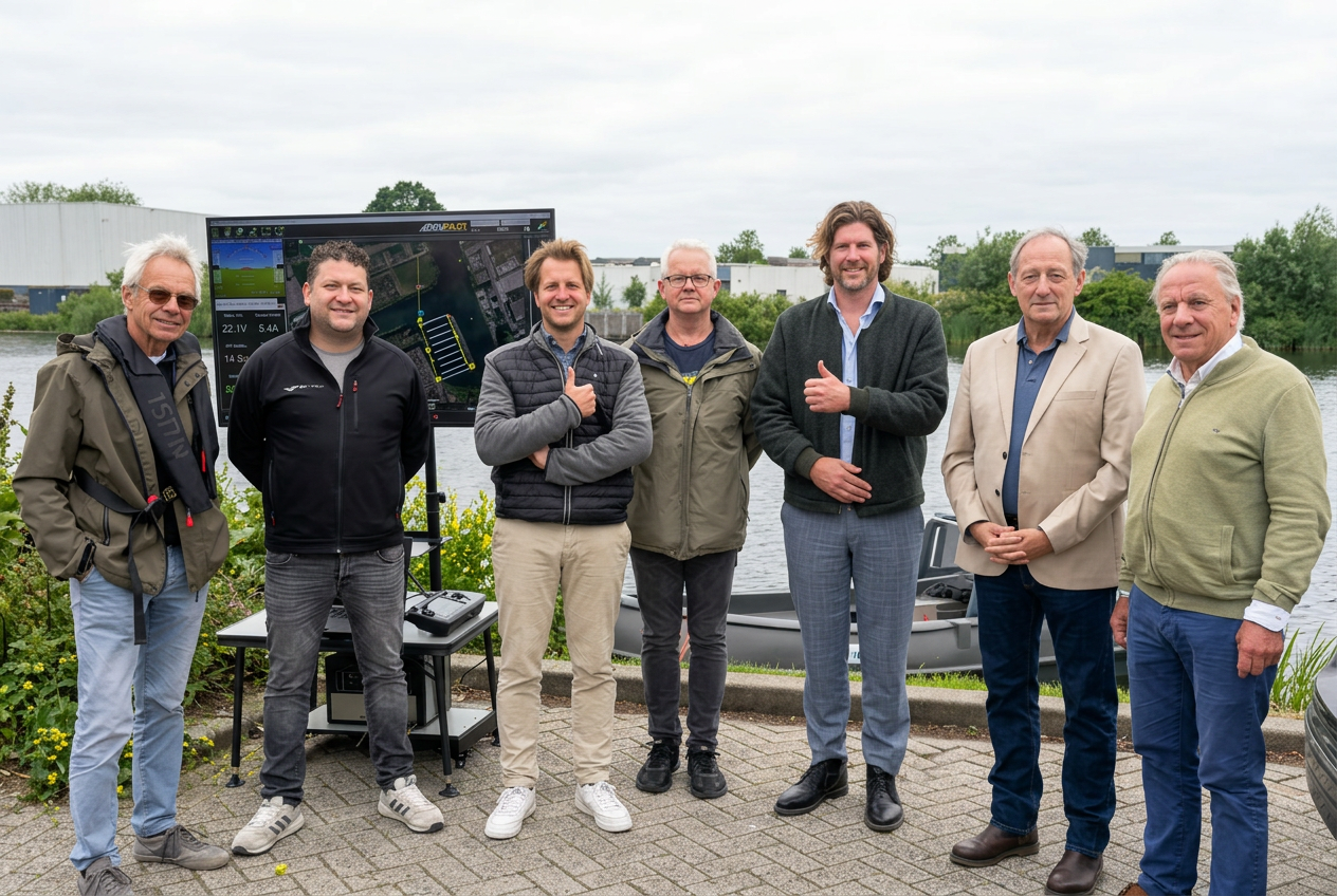 Aquadrone team with Lt. Gen. (ret.) Mart de Kruif beside the River Whale